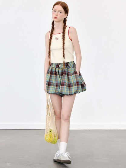 Campus Girl Style Plaid Bud Culottes【s0000008089】