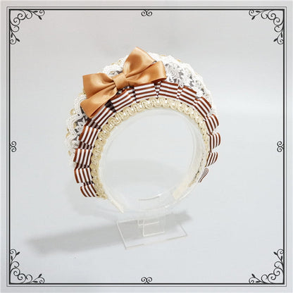 Foxcherry-Sweet Lolita Striped Maid Headdress Multicolors