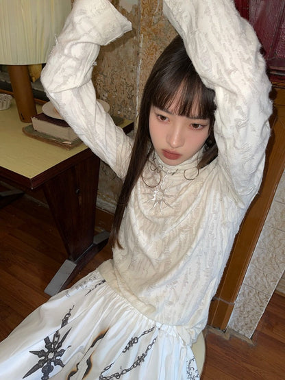 Ripped Turtleneck Long Sleeved Bottoming Shirt【s0000003882】