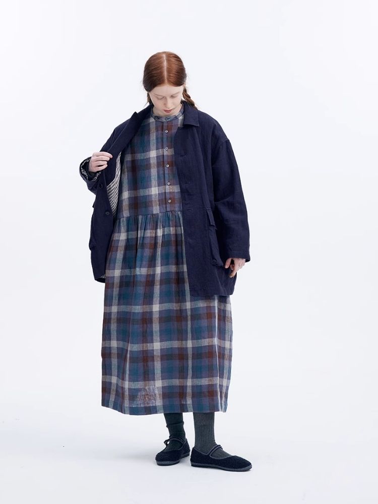 Plaid Long Sleeve Dress【s0000007953】