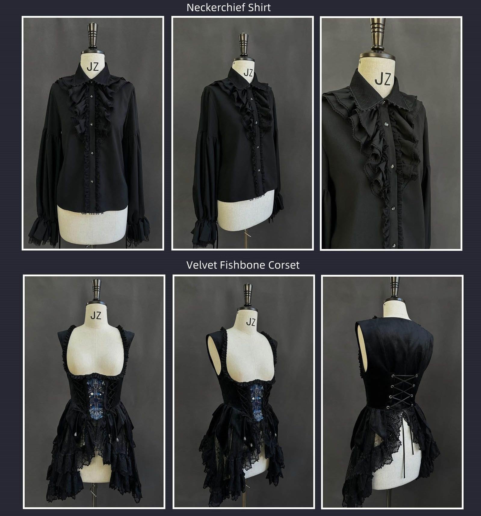 SUSIN - Night Traveler - Classic and Elegant Gothic Dress with Colorful Window Prints