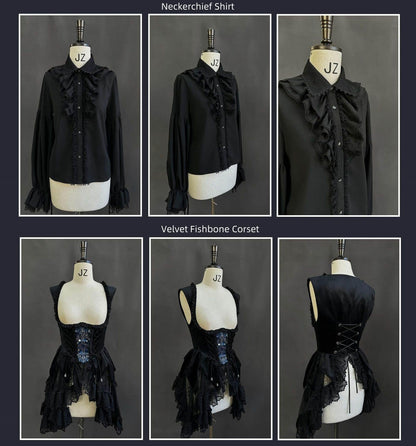 SUSIN - Night Traveler - Classic and Elegant Gothic Dress with Colorful Window Prints