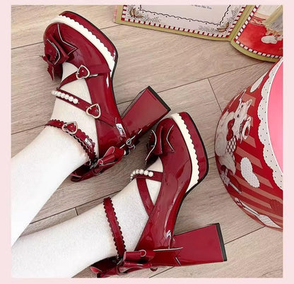 Witch's Night - Crush Complex - Sweet Lolita Heel Shoes, Pearls & Bows