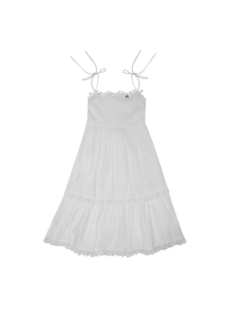 Ribbon Strap Plaid Lace Swing One Piece【s0000003816】