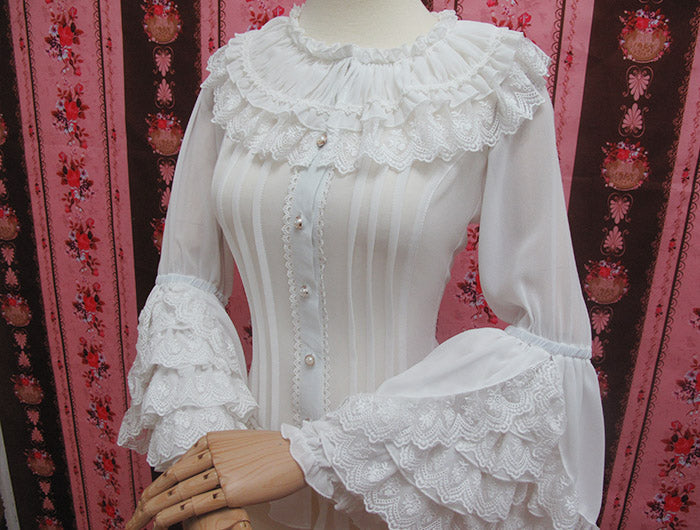 Yilia - Retro Princess Long Sleeve Lolita Blouse