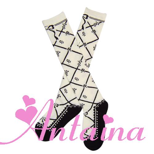 Antaina - Sweet Cotton Lolita Socks Black White Pink