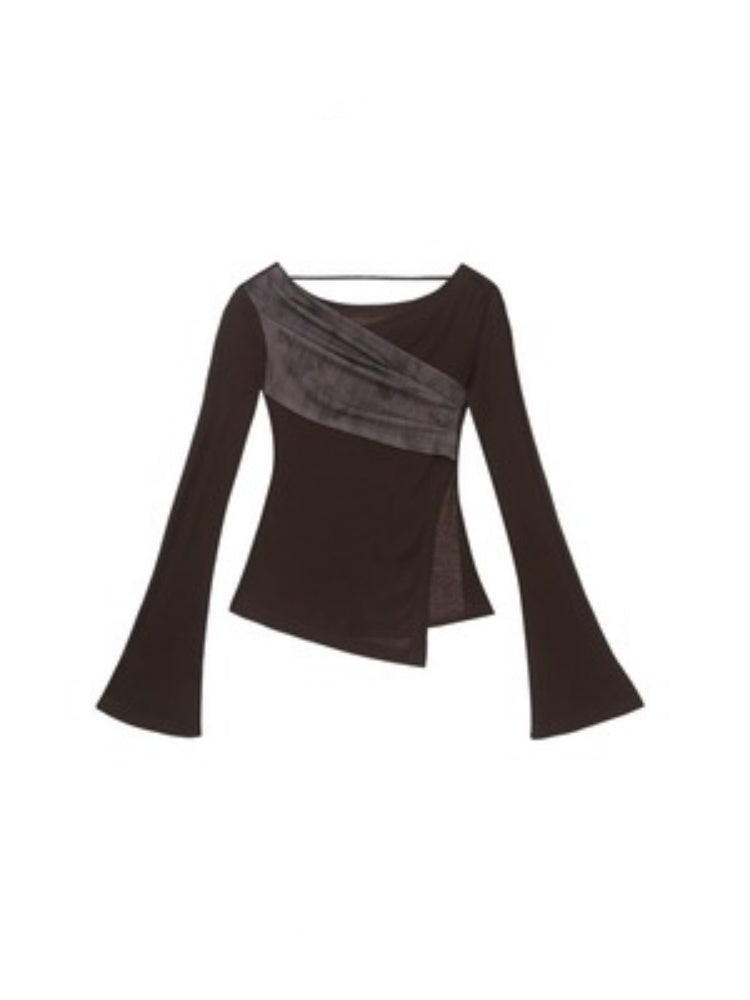 V-neck Strap Design Irregular Knitted Tops【s0000004381】