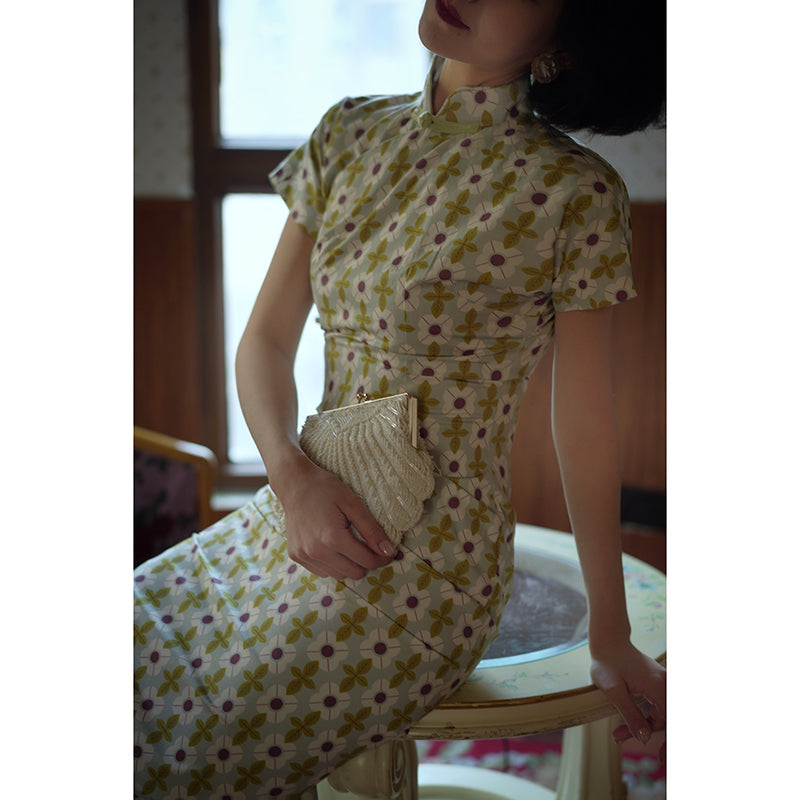 floral cheongsam dress