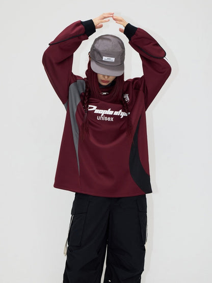 Football Contrast Color Splicing Embroidery Sweat【s0000004197】