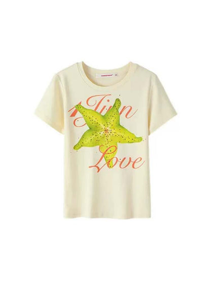 Summer Fruit Printed Loose T-Shirt【s0000009137】