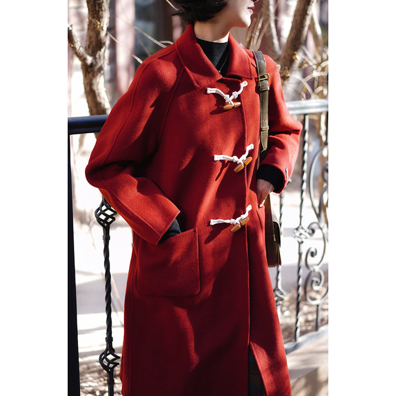 Crimson Lady Classical Duffle Coat