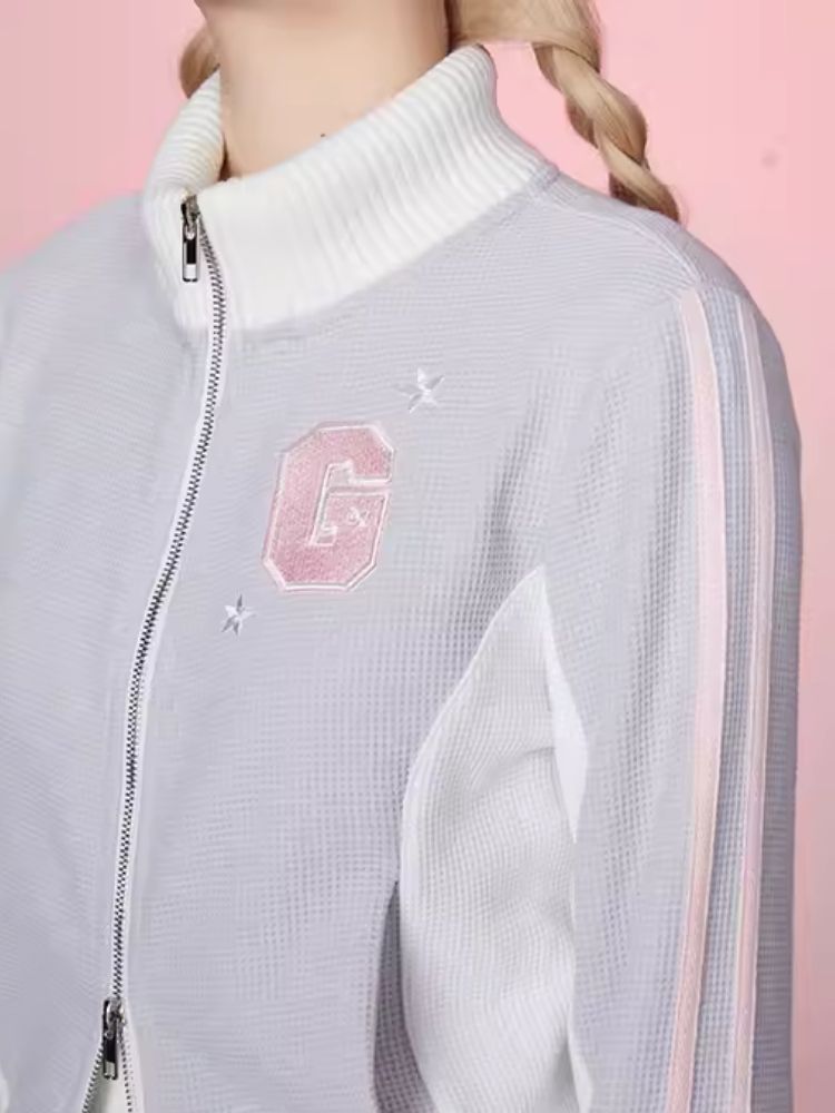 Stand Up Neck Top Double Zipper Sweatshirt【s0000006345】