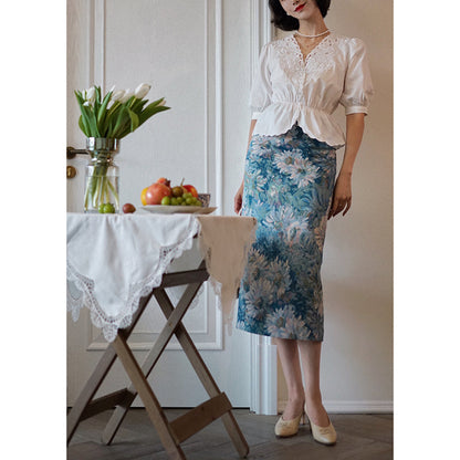 oil painting pencil skirt