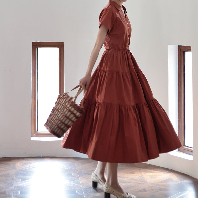 Red copper lady vintage dress