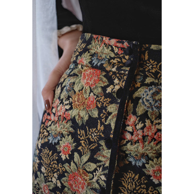 Bouquet of flowers jacquard skirt