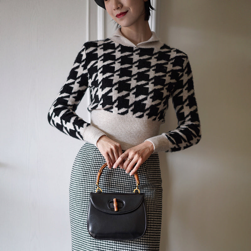 Houndstooth short knit