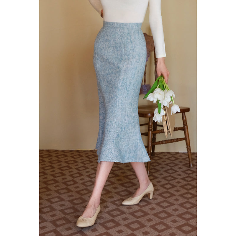 Forget-me-not lady tweed jacket and mermaid skirt