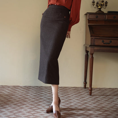 Western lady wool tube skirt