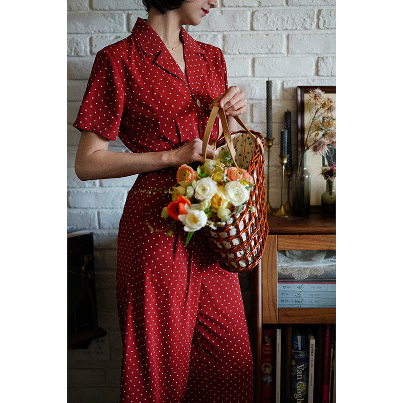 Lady's Polka Dot Retro Jumpsuit