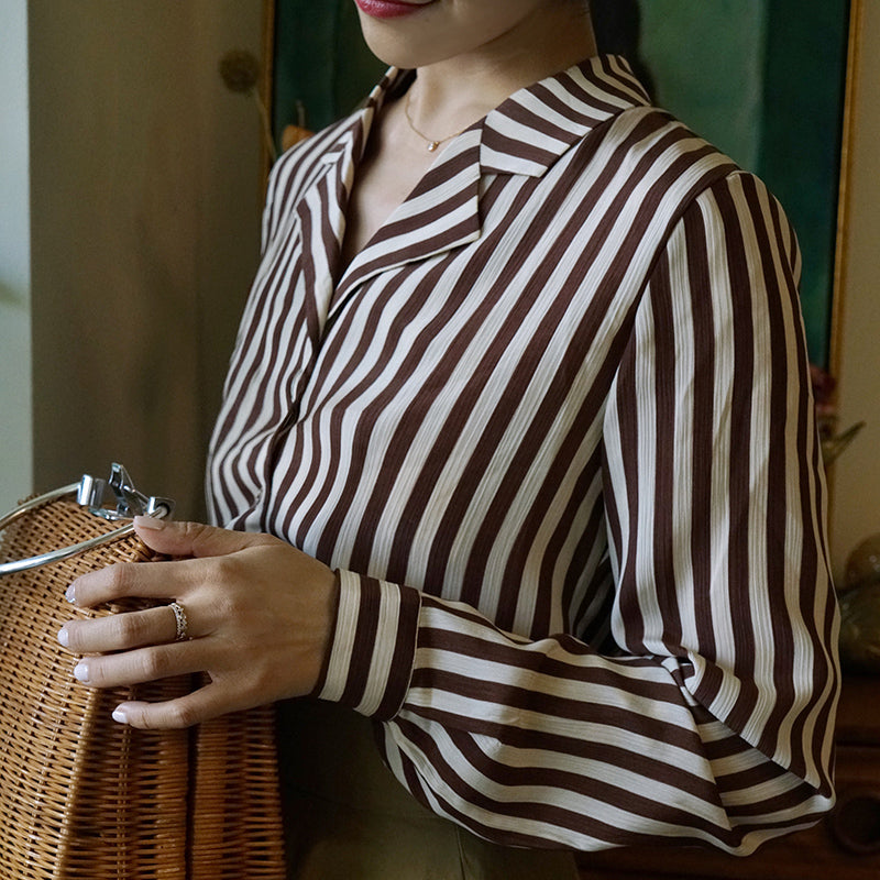 western classic striped blouse