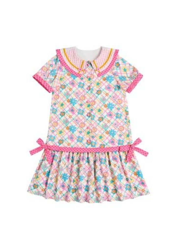 Flower Print Short-sleeved Summer Dress【s0000003092】