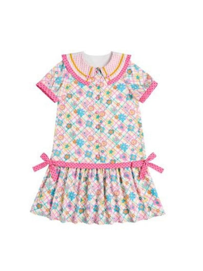 Flower Print Short-sleeved Summer Dress【s0000003092】