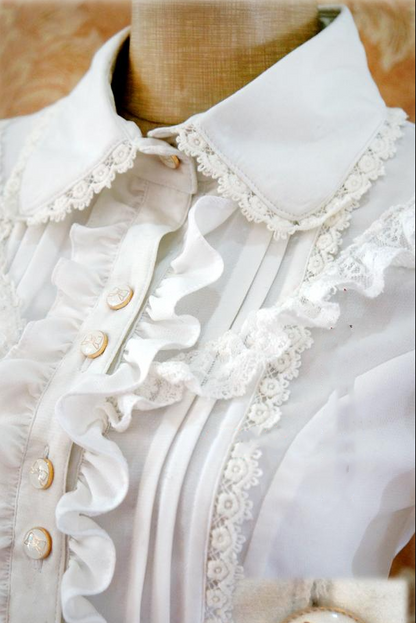 Strawberry Witch - Elegant Lace-Up Back Lolita Blouse