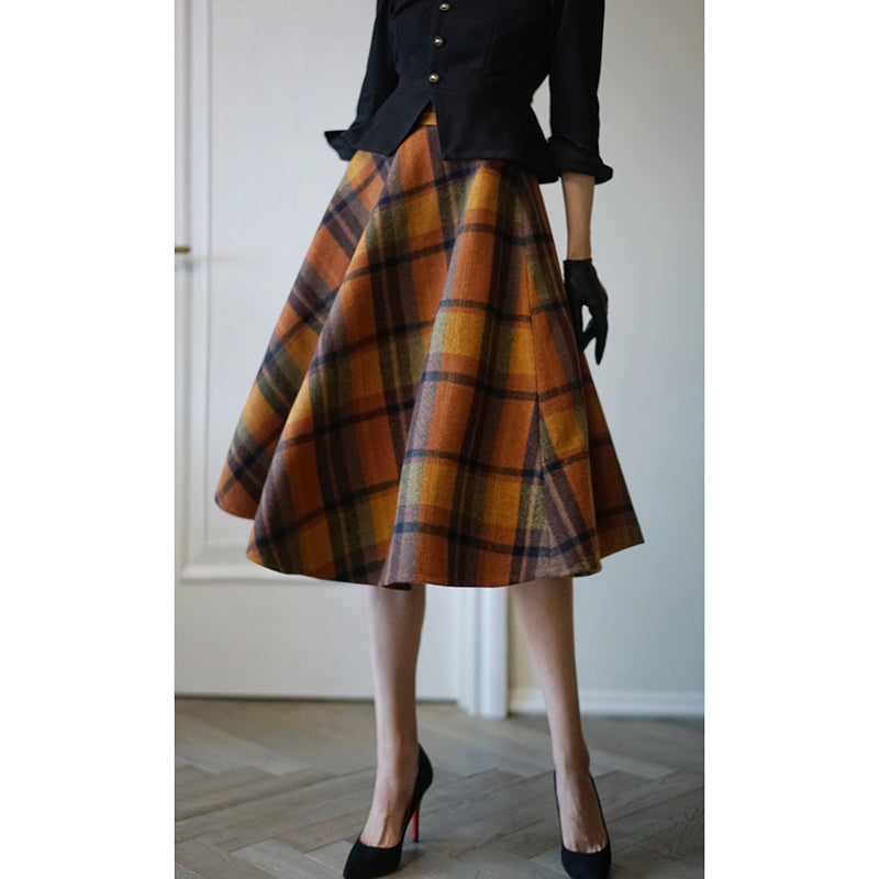 Modern vintage plaid skirt