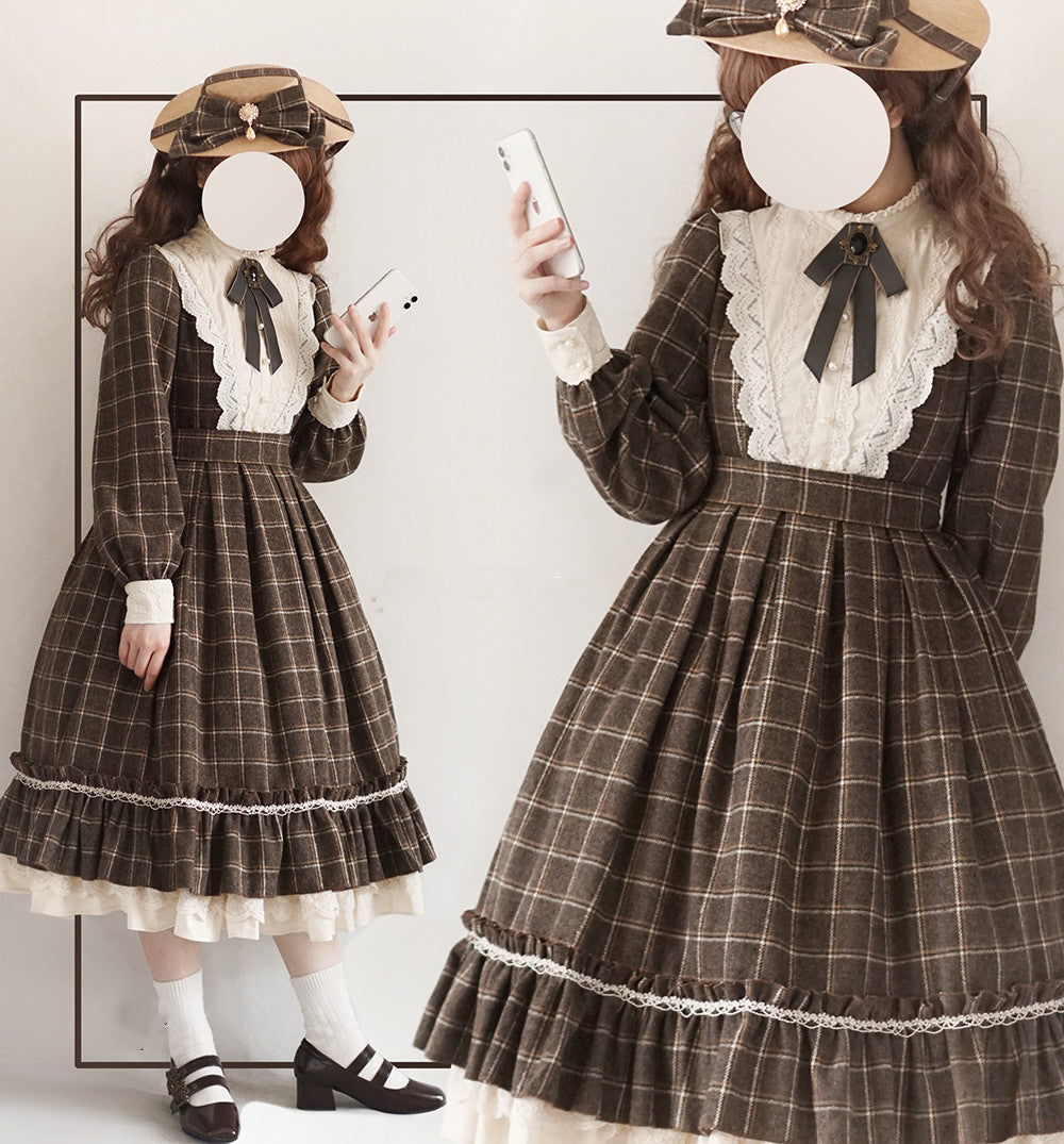 Miss Point - Rose Silhouette 3.0 - Plaid Vintage Classic Lolita OP