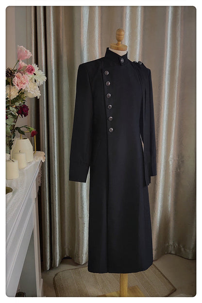 La Pomme - Ringo Story - Customizable Ouji Lolita Black Slim Long Coat
