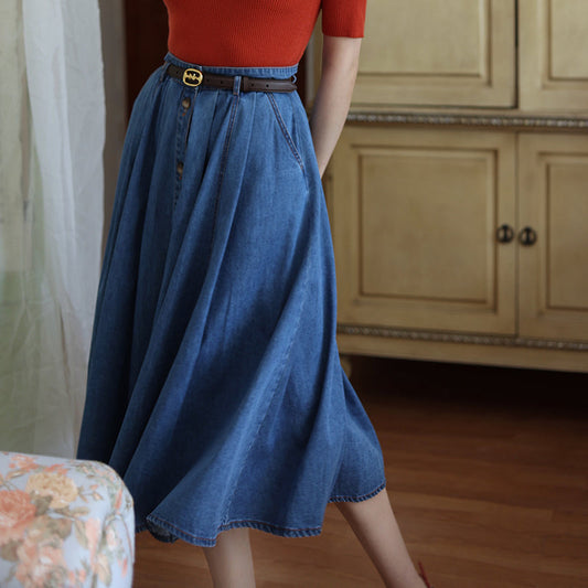 Indigo Blue Lady's Denim Skirt