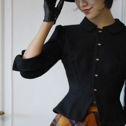 Black lady classical short jacket