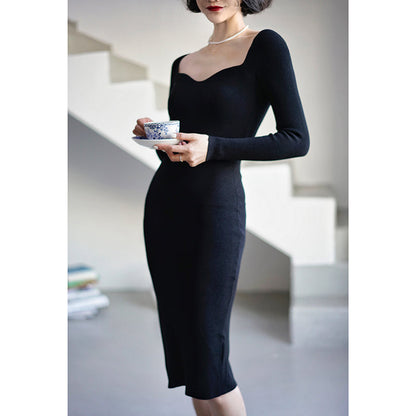 Lady's slim knit dress