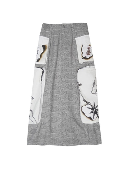 Jacquard Zipper Short Jacket ＆ Low Waist Long Skirt【s0000003885】