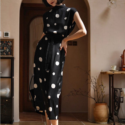 Countess Polka Dot Black Dress