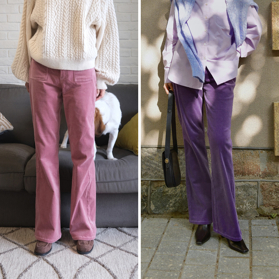 Classic corduroy color straight pants