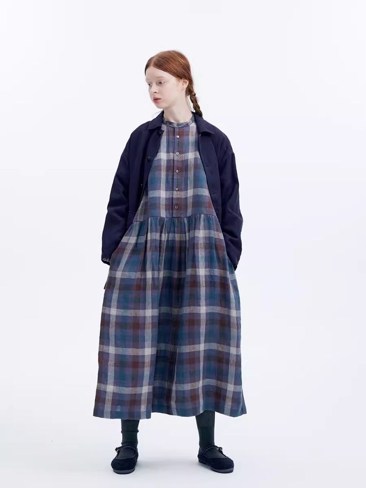 Plaid Long Sleeve Dress【s0000007953】