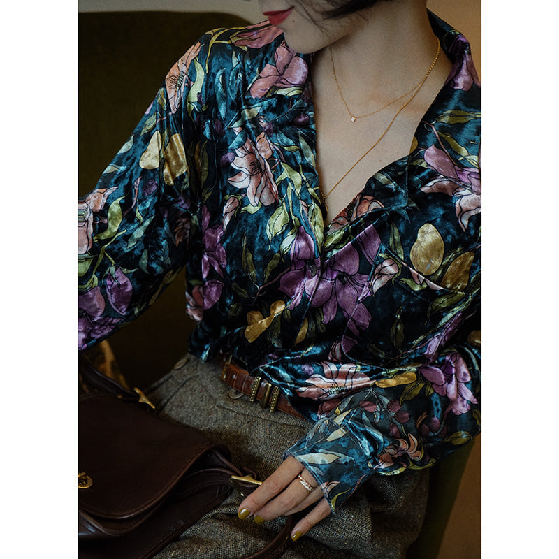 floral drawing vintage shirt