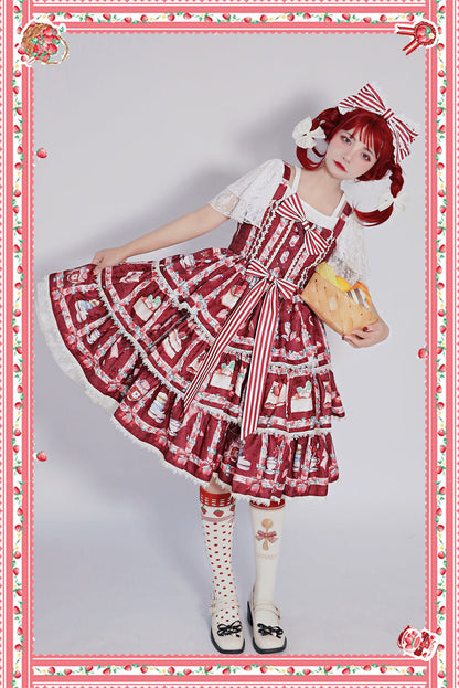 Infanta-Strawberry Tea - Tiered Ruffles Lolita JSK