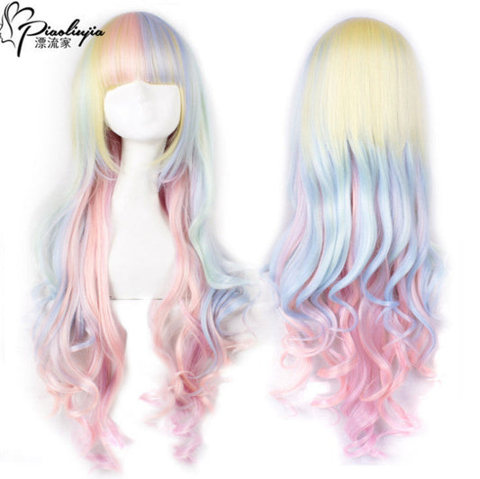 Piaoliujia - Japanese Gradient Rainbow Color Lolita Wig