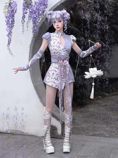 Dragon Pattern Chinese Dress & Ribbon Flower Girdle【s0000009041】