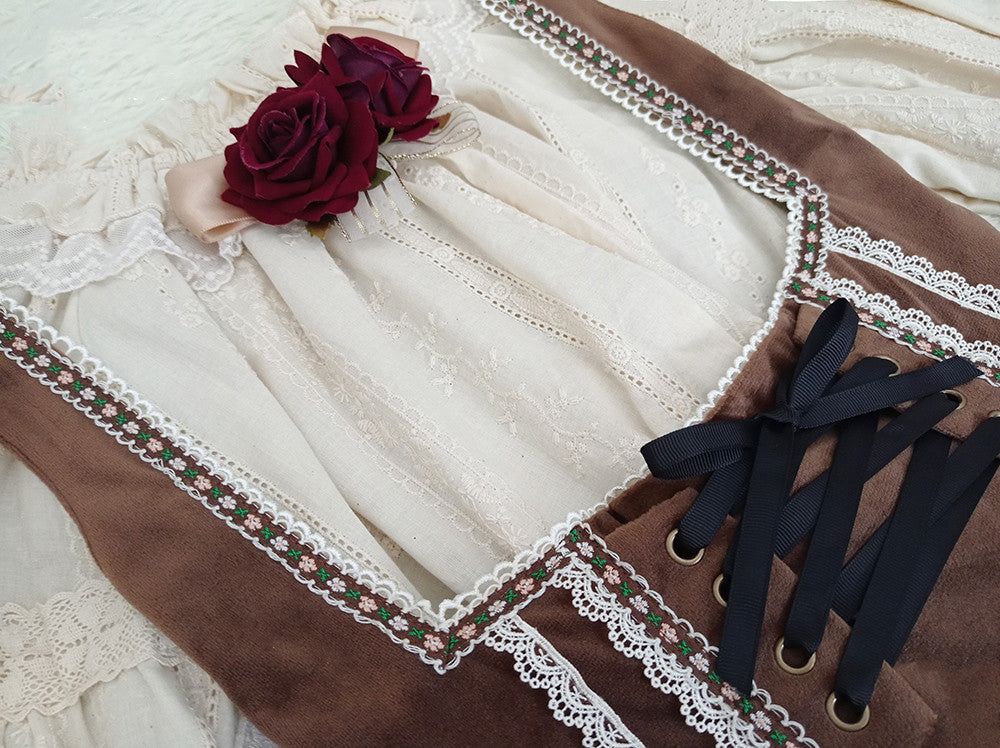 Miss Point - Praise of Abundance - Bavarian Velvet Lolita Jumper Dress