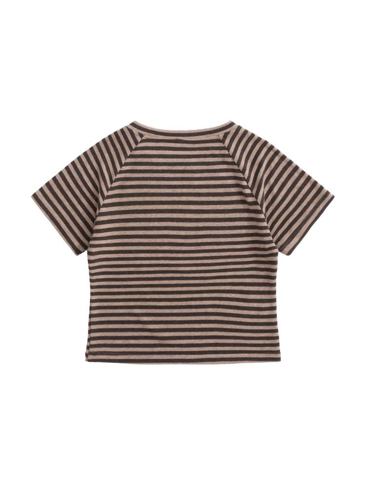 Confused Captain" Print Striped Short Sleeve T-Shirt【s0000008570】"