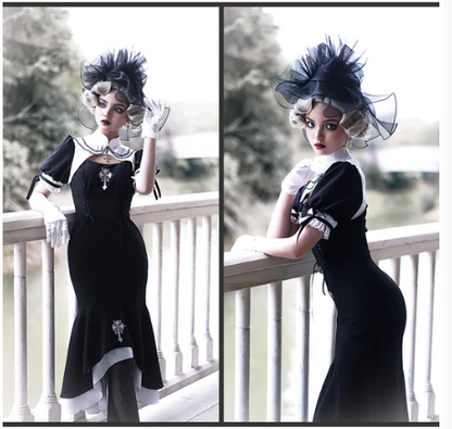 With PUJI - Prayer of the Dead - Gothic Nun Lolita OP Dress