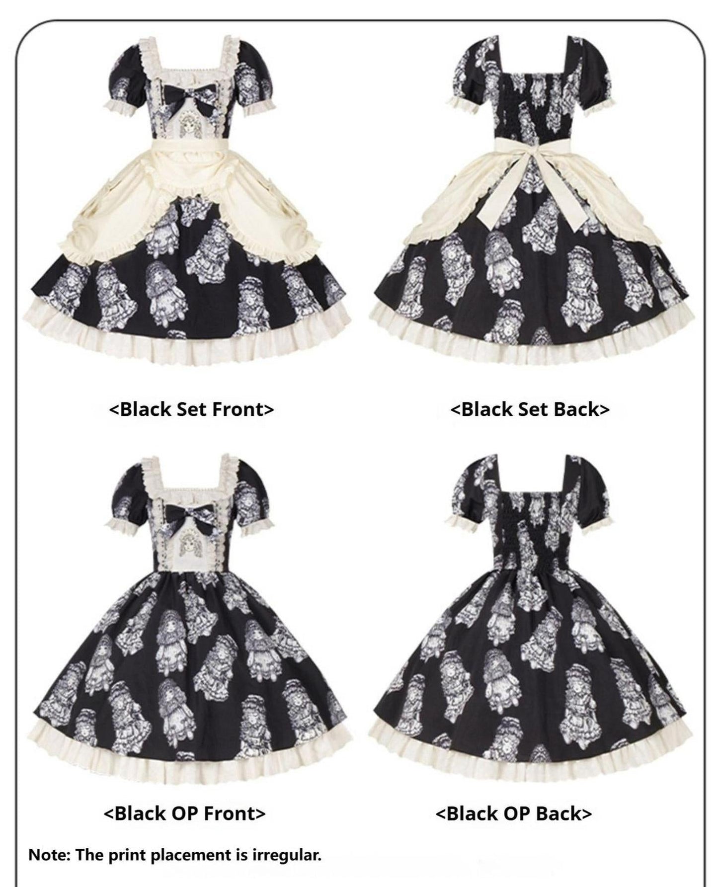 With PUJI - Doll Night - Vintage Twin Lolita OP Dress Embroidered Doll Dress