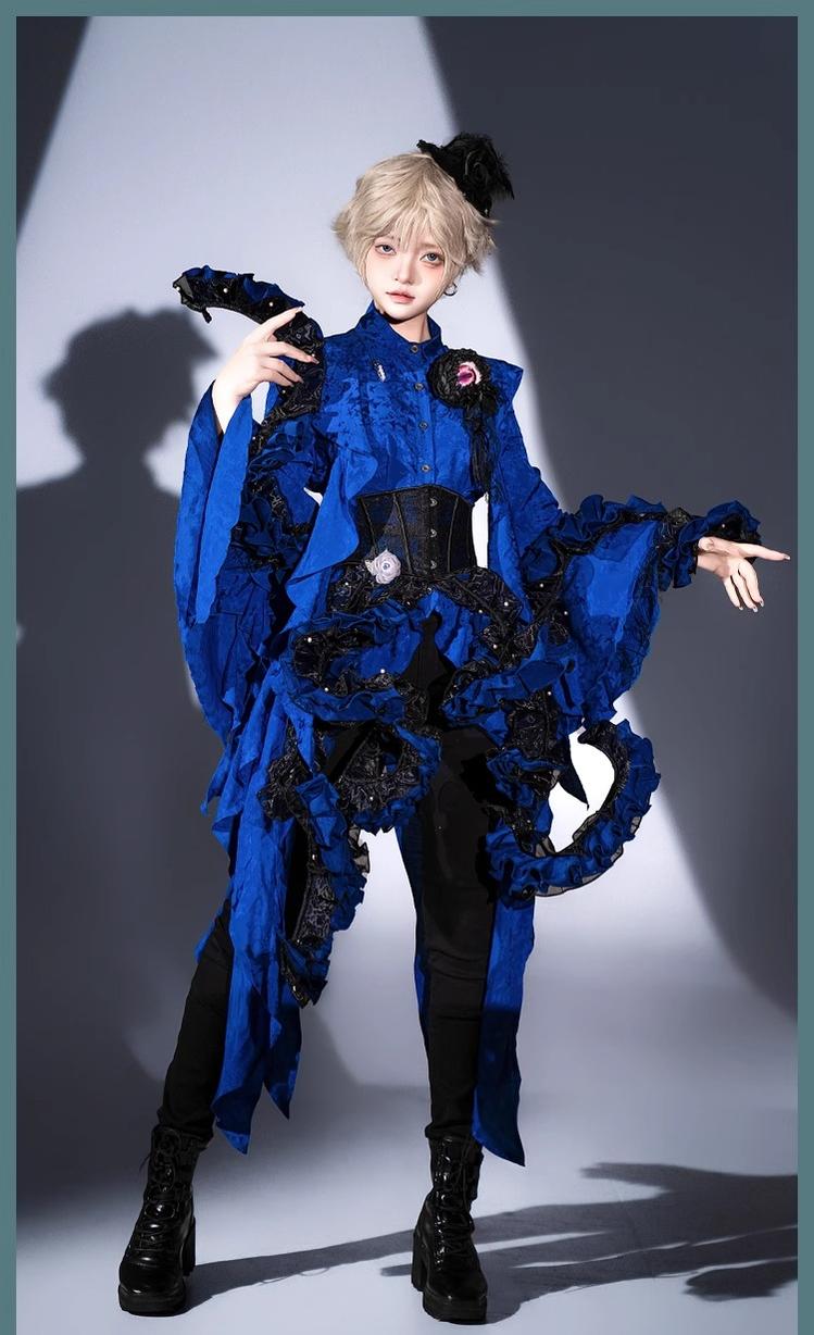 Camouflage Humanoid - Eerie Devour - Gothic Lolita Tentacle-like Petticoat and Short-Sleeved OP