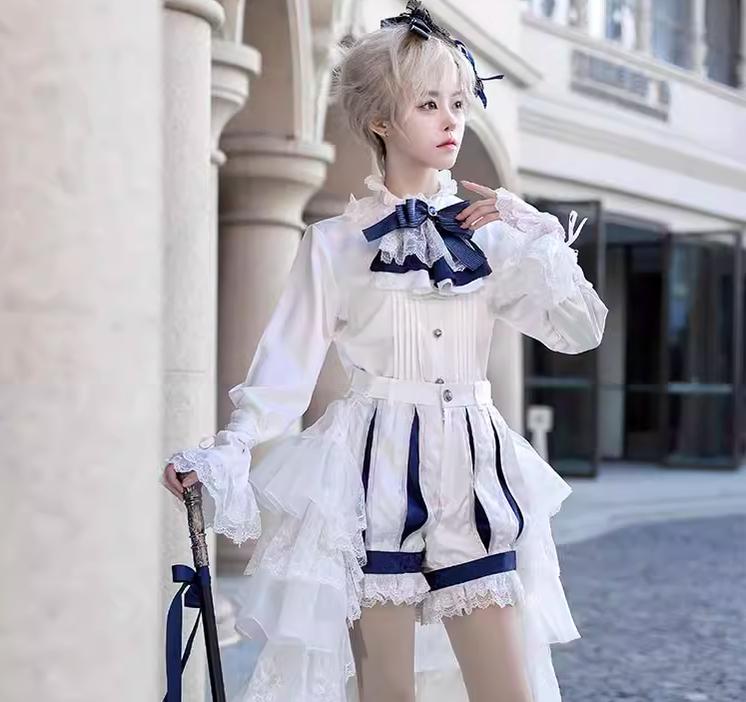 CastleToo - Coffin of Pilgrimage - Medieval European Ouji Lolita Shirt & Pants Suit
