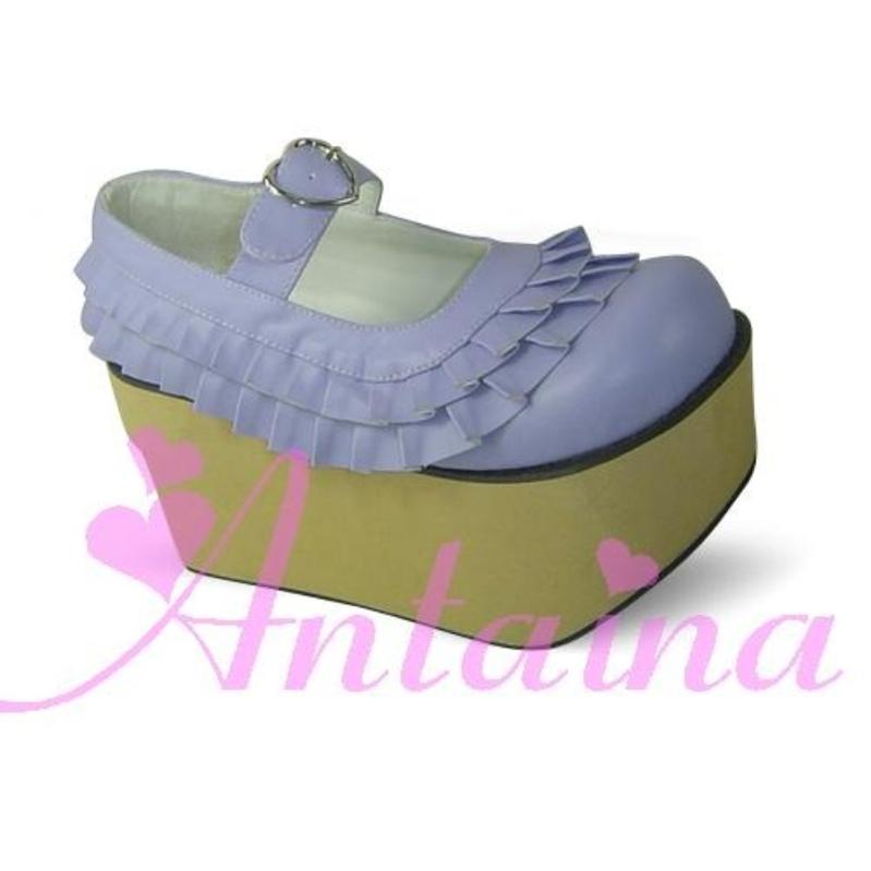 Antaina - Sweet Lolita Platform Shoes Lotus Leaf Edge Multicolor