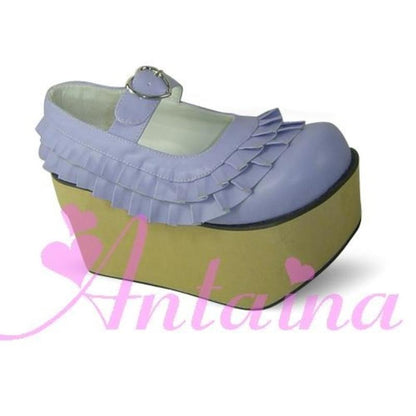 Antaina - Sweet Lolita Platform Shoes Lotus Leaf Edge Multicolor
