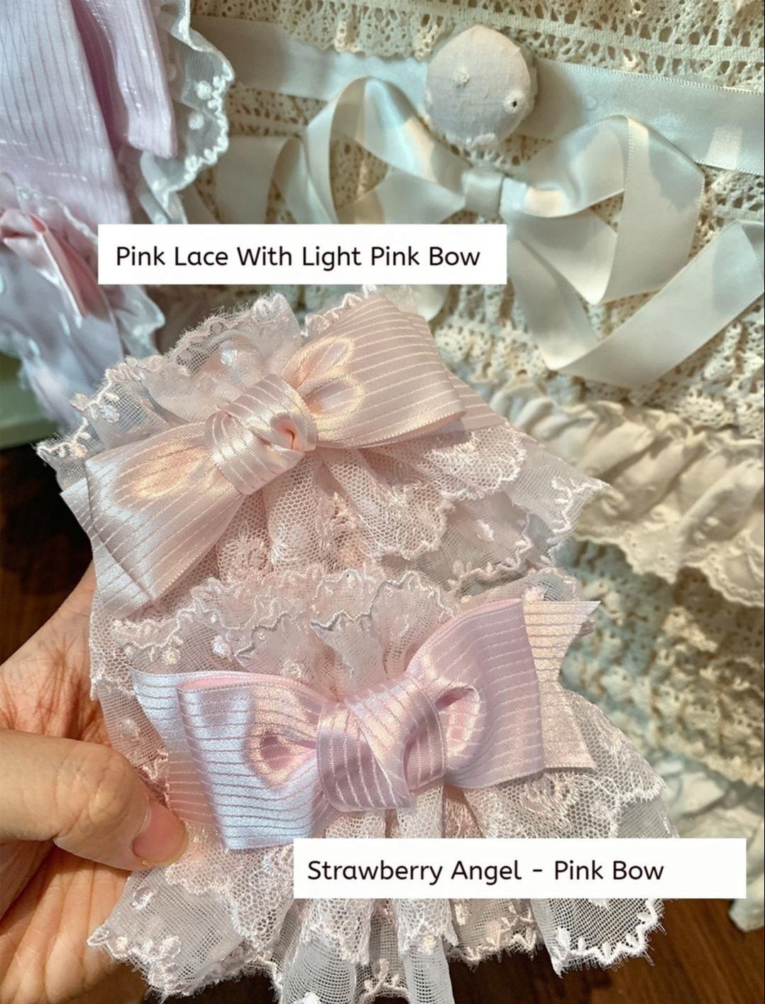 Roji Roji - Sweet Lolita Lace Bow Cuffs, Elastic Wrist